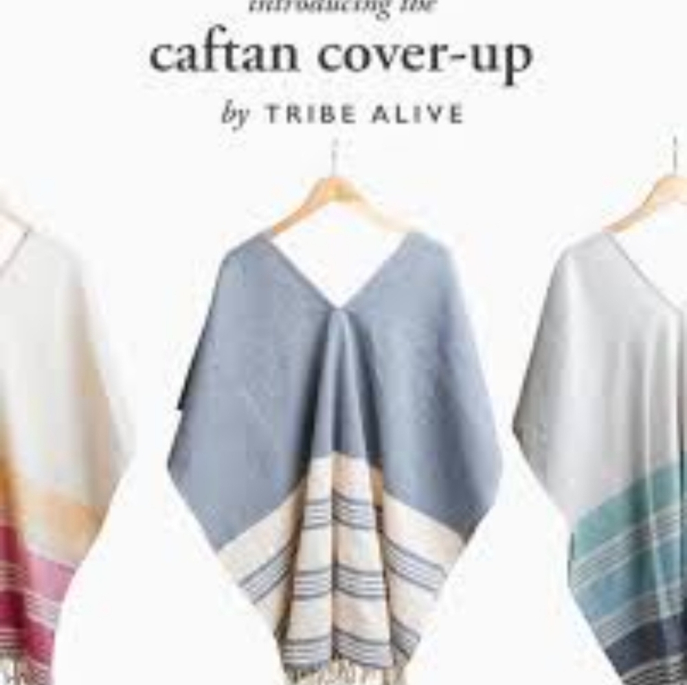 TRIBE ALIVE V- NECK PONCHO CAFTAN SIZE OS